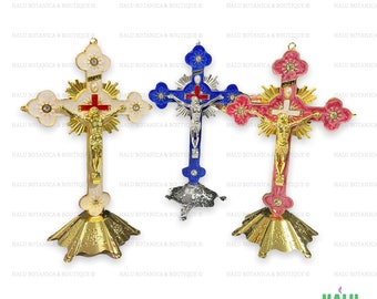 Crucifijo de Metal Bobeda Espiritual/ Cruz de Metal para Altar Espiritual Bobeda/ Santo Orisha