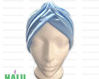 Turbante Quilla Azul Claro/ Light Blue Turban/ Gorro Iyawo Mujer/ Santeria