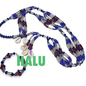 25” Collar de Mazo Yemaya Okute con Ilde / Santeria Collar de Santo