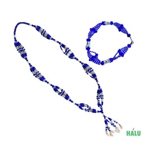 25” Collar de Mazo Yemaya con Ilde / Yemaya Mazo Collar con Ilde 25” / Collar de Santo