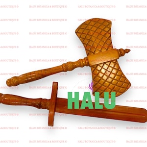 Combo Hacha y Espada Madera Clara de Shango/Shango Oak Wood Axe & Sword Combo