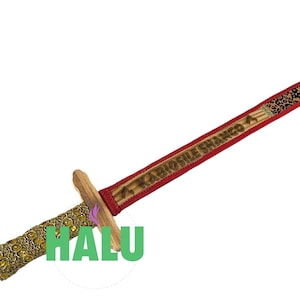 Espada Madera Grabada Shango/Shango Wood Axe Sword Engaved/ Santeria Tools