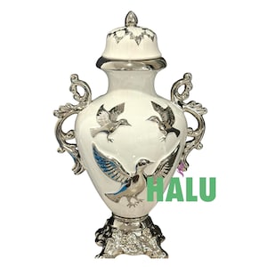 Potiche Sopera de Obatala con Diseño/ Orisha Obatala Tureen Tall/ Santeria Yoruba IFA