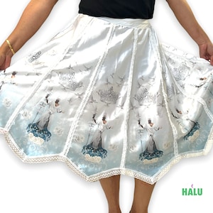 Saya estampada Obatala/ Stamped Obatala Skirt/ Beautiful Skirt for Santeria/ Obatala