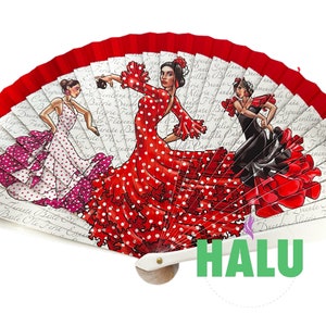 Abanico Gitanas/ Handgemalter Flamenco-Fächer/ Santeria Espiritismo/ Zigeuner