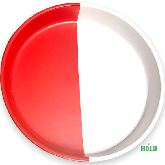 13" Plato Orisha Oko/ Red and White Oko Orisha Plate