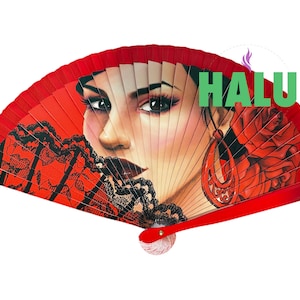 Abanico Gitana/ Flamenco Handgemalter Fächer/ Santeria Espiritismo