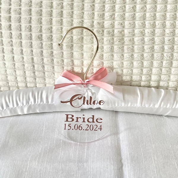 Personalised Padded Bridal Hanger. Wedding dress hanger/Bridesmaid dress hanger