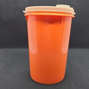 Vintage Tupperware #321 Orange Vintage. Handolier with Pour Spout Lid 1960&#39;s