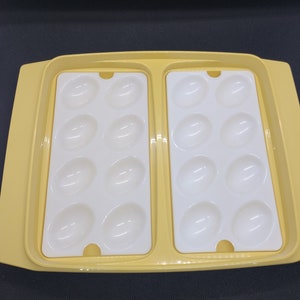 Vintage Tupperware #723 4 Stück Deviled Egg Carrier Keeper