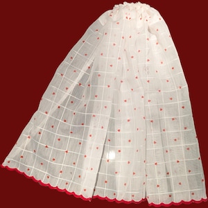 Adorable red and white veil for a bride to be - bachelorette veil, adorable red and white veil for bride-to-be