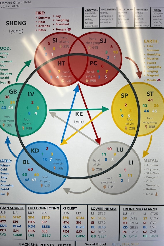 DIGITAL Acupuncture Quick Reference | 2 Page PDF, Five Element