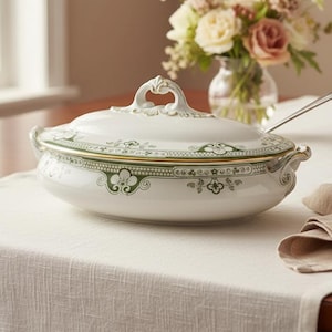 Sopera antigua victoriana coleccionable rara, Albion Pottery Belle, fabricada en Inglaterra en 1890, Bourne Leigh, Día de la Madre