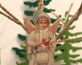 Vintage metal Эксклюзивная игрушка Рождественское украшение для Рождества Angel girl Vintage Christmas, Retro Christmas