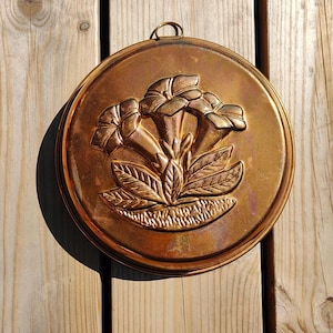 Flower Copper Mold Vintage Rustic Kitchen Wall Hanging Jello Cake Mold