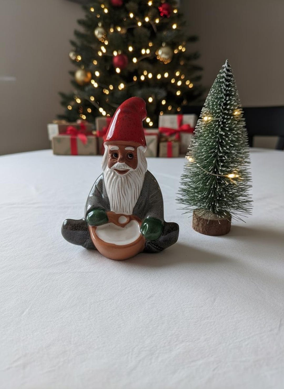 Swedish Rolf Berg Keramik Micro Santa Claus Figurine – Handmade