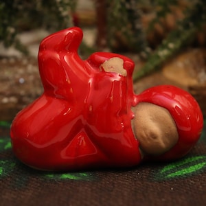 Luvnisse/ Traditionell svensk keramiktomtefigur / Skandinavisk vintagetomte tillverkad i Sverige / Nittsjö Keramik juldekoration