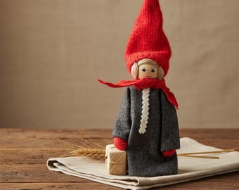 スウェーデンのヴィンテージ クリスマス刺繍テーブルランナー - 1960