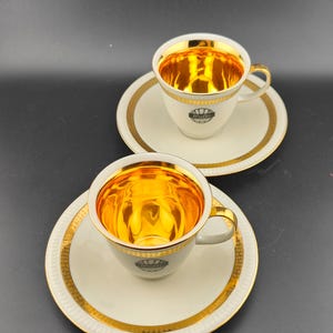 Set of two Bernadotte Czechoslovakia Porcelain Tea Cup and Saucer Christmas present, Housewarming present