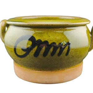 Vintage Danish Almus Ceramic Pot – Green Glazed Stoneware with &quot;Grøn&quot; Inscription – Denmark