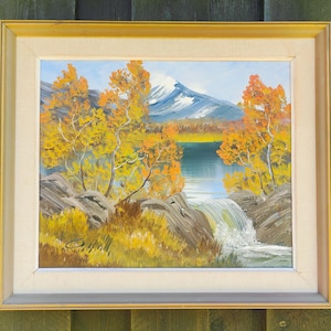 Vintage Original oil painting on canvas, Landscape, Olle Häll, signed
