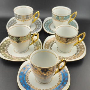 Vintage Espresso Mitterteich Porcelain Cup and Saucer, 1960s, Bavarian porcelain, European porcelain, Housewarming present,