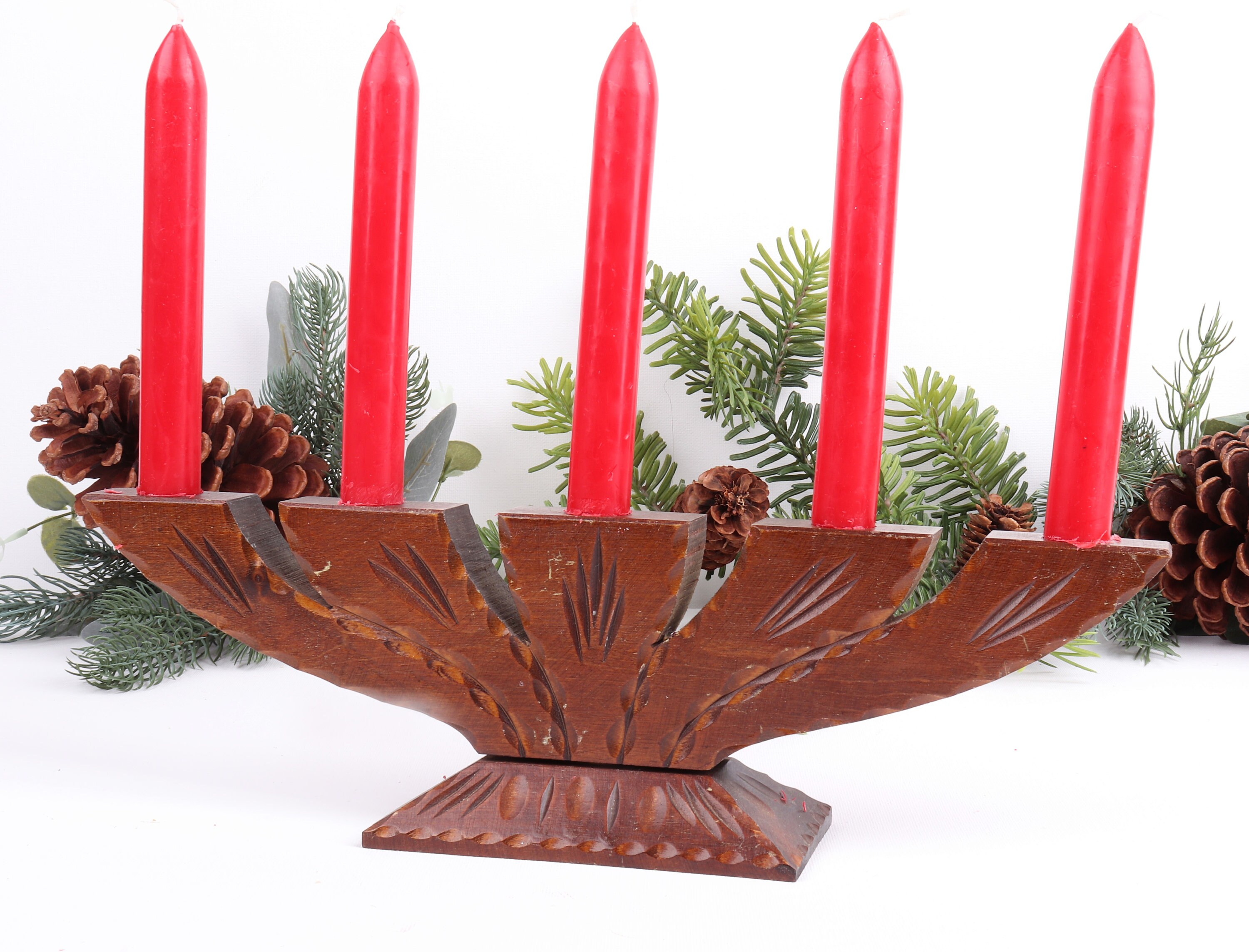 Swedish Wooden Candelabra. Handcrafted Christmas Ornament. Etsy