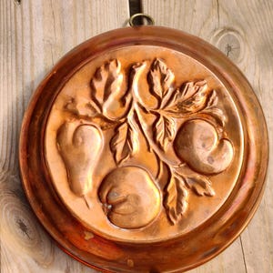 Copper Mold Vintage Rustic Kitchen Wall Hanging Jello Cake Mold, 21 cm round,  Mother's Day