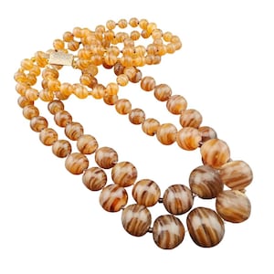 Very long vintage Czech glass necklace/Boho VintageGlassBeads/Handcrafted Style/Long Beaded Necklace/Murano Magic/Czechoslovakia/Glass Beads