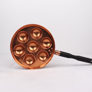 Molde de cobre para sartén de huevos suecos vintage/molde de cocina/diseño sueco/molde para hornear colgante