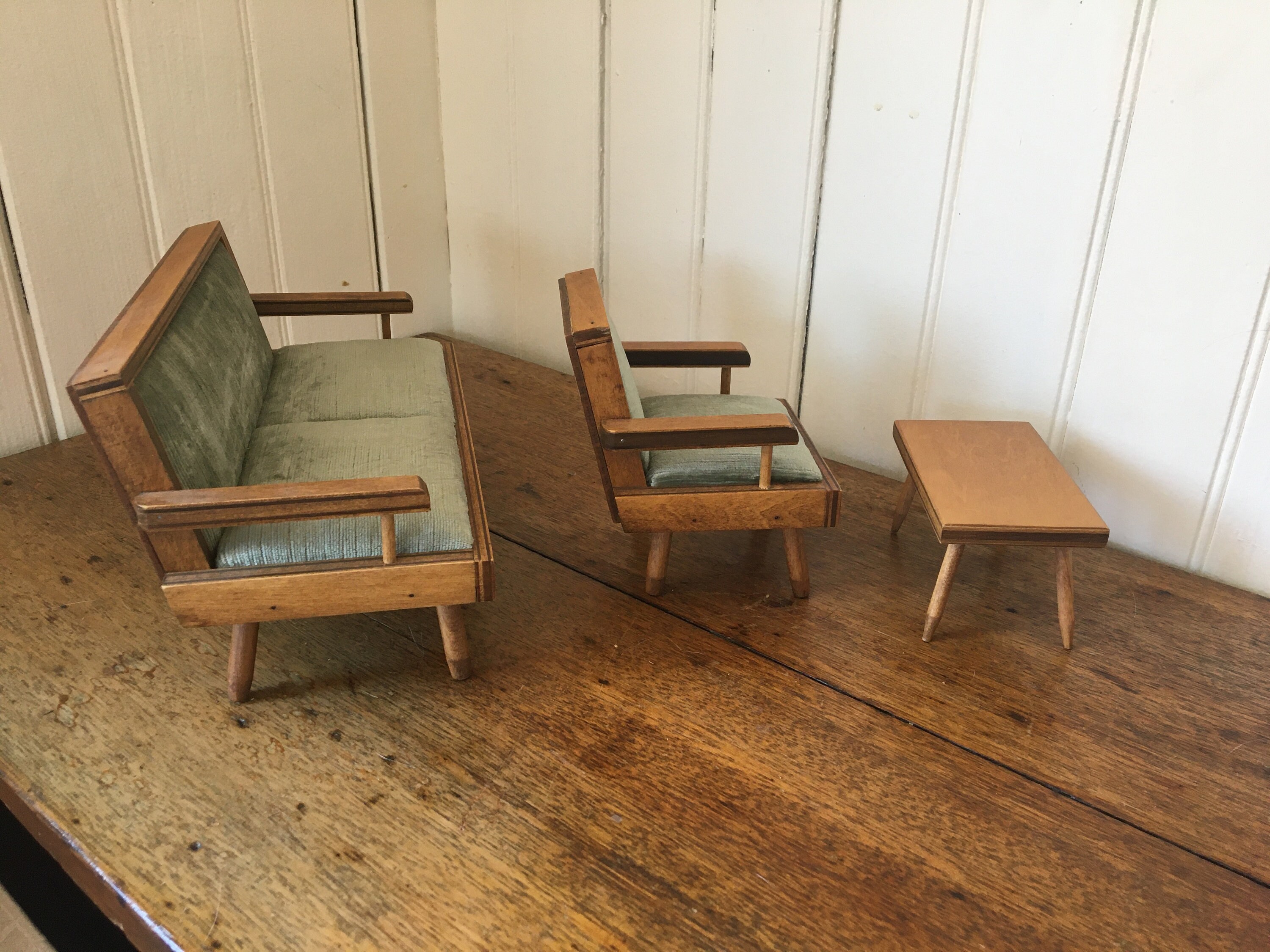 Midcentury Modern Doll Furniture Upholstered Sofa Armchair Etsy