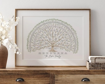 Personalized Family Tree Art Gift For Mom Custom Gift Family Reunion Gift Customized Grandparent Gift Parent Gift Someone With Everything