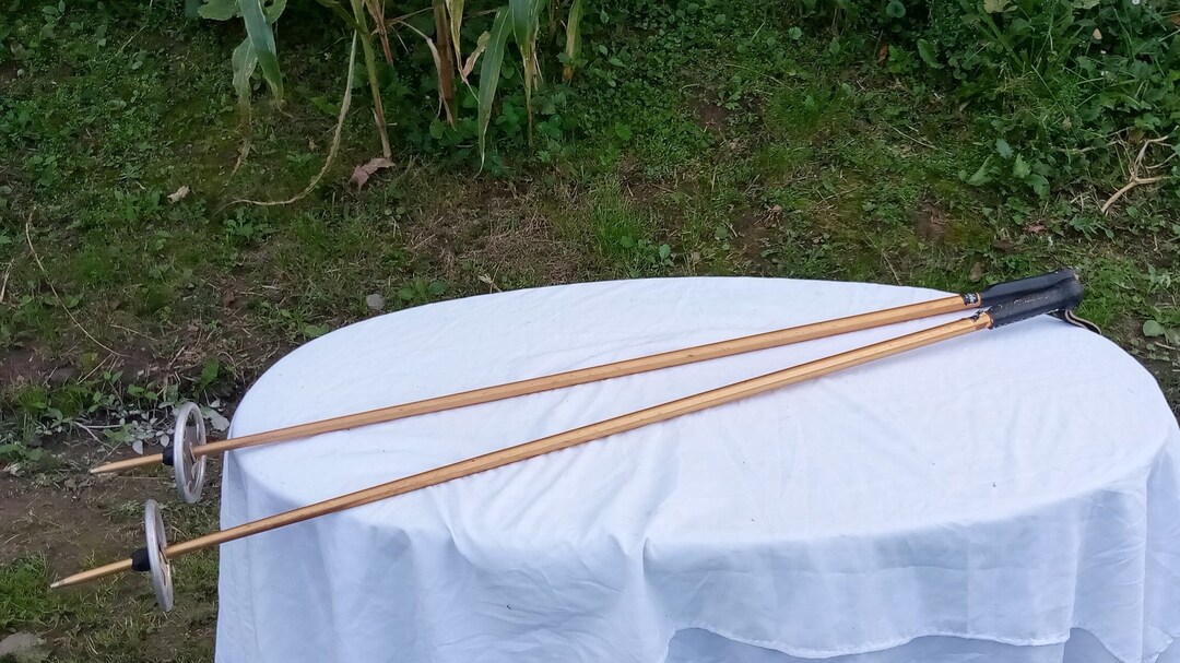 Antique IMPERIAL Sports ALUMINUM Ski POLE Leather Straps Downhill