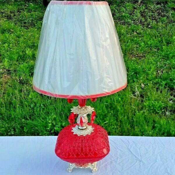 Antique Hanging Ruby Lamp Etsy
