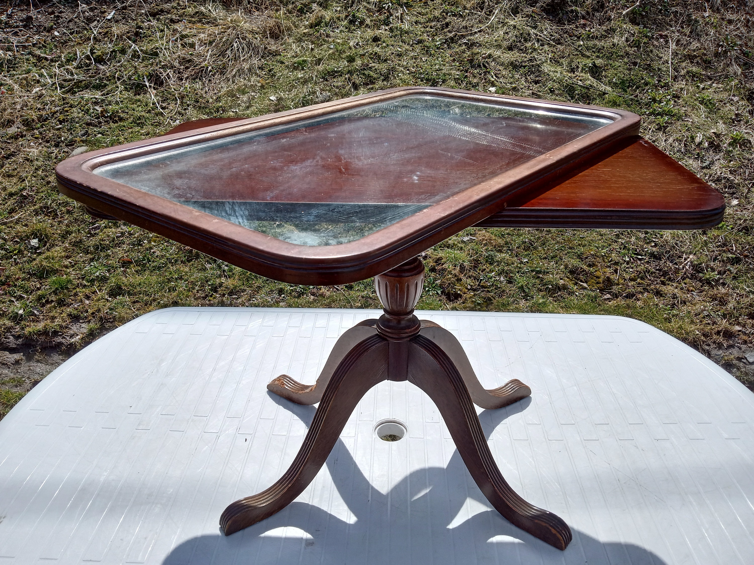 FERGUSON Bros Hoboken Nj Antique Mahogany Wood Georgian Style Square Removable Original Glass Serving Top Coffee TABLE 1930s RARE Furniture Etsy UK
