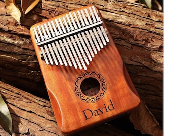 Personalized KALIMBA 17 Key Thumb Piano Mahogany Wood Gift for Her Him Men Women Kids Child Gifts Mom Dad Mother Pianos Customized Engraved