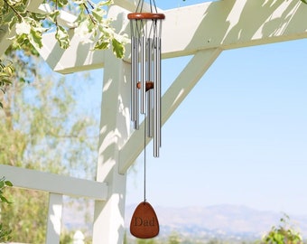 Personalized Wind Chimes Windchimes Custom Engraved Suncatcher Memorial Outdoors Home Garden Housewarming Gifts for Mom Her Women Birthday