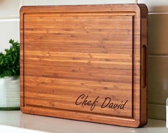 Personalized CUTTING BOARD Custom Engraved Cooking Baking Home Chef Housewarming Gift for Her Mom Women Wedding Anniversary Birthday
