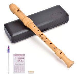 Personalized WOOD FLUTE Soprano Recorder Music Instrument Custom Engraved Gift for Him Dad Men Gift for Her Women Child Kid Birthday
