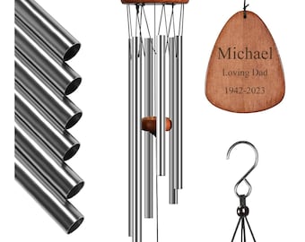 Personalized WINDCHIMES Wind Chime Memorial Sympathy Custom Engraved Home Garden Housewarming Gift for Her Mom Wedding Anniversary Birthday