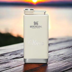 Personalized STANLEY FLASK for Men Custom Engraved Groomsmen Gift for Him Dad Groomsman Camping Anniversary Retirement Boyfriend Birthday