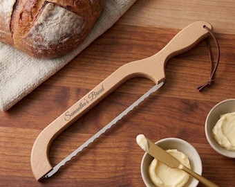 Personalized BREAD KNIFE BOW Slicer Sourdough Chef Kitchen Baking Wedding Housewarming Home Birthday Gift for Her Mom Women Custom Engraved