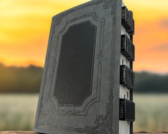 Custom Black KJV Tabbed BIBLE with Tabs LARGE Christian Gift for Him Dad Men Her Baptism Catholic Confirmation Wedding Birthday Christmas