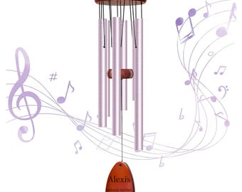 Personalized WINDCHIMES Wind Chime Memorial Sympathy Custom Engraved Home Garden Housewarming Gift for Her Mom Wedding Anniversary Birthday