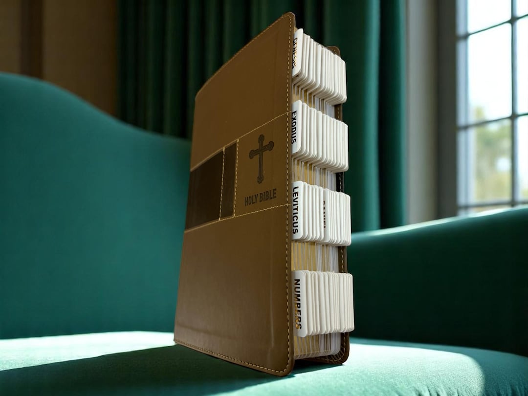 Personalized Tabbed Brown NIV BIBLE With Tabs Christian Birthday Gift ...