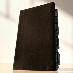 Custom Black NIV Tabbed BIBLE with Tabs Christian Gift for Him Dad Men Boys Her Women Mom Catholic Confirmation Baptism Birthday Christmas