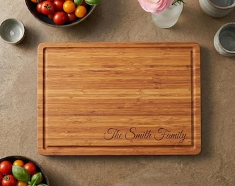 Personalized CUTTING BOARD Cooking Home Chef Housewarming Birthday Gift for Her Him Dad Mom Wedding Anniversary Grandma Custom Engraved