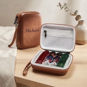 Personalized Leather GUITAR PICK CASE Holder Keychain Guitarist Birthday Gift for Him Dad Men Boyfriend Son Band Musician Bass Music