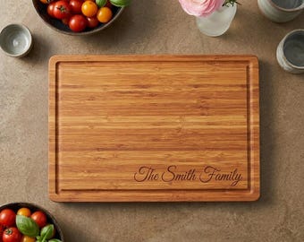 Personalized CUTTING BOARD Cooking Home Chef Housewarming Birthday Gift for Her Him Dad Mom Wedding Anniversary Grandma Custom Engraved