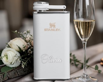 Personalized STANLEY FLASK for Men Women Wedding Bridesmaid Groomsmen Birthday Gift for Him Her Dad Mom Camping Anniversary Custom Engraved